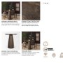 71135-AB - Allyson 32" Round Pedestal Dining Table | Cappuccino Marble & Dark Brown Wood | Seats 2