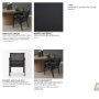 71244 - Reid Cane Back Dining Arm Chair | Black Fabric w/ Black Wood