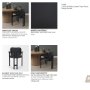 71257 - Carlisle Curved Back Dining Arm Chair | Black Leather w/ Black Wood