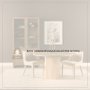 71360-AB - Torreno 42" Round Pedestal Dining Table | Travertine & Wood | Seats 4