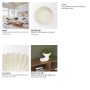 71673 - Camelia Fluted White Paper Mache Pedastal Centerpiece Bowl
