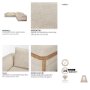 718232-J - Warner Frame 3 Piece Sofa Set w/S Corner Piece w/Back Cushions