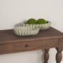 71678 - Camelia Large Fluted Sage Green Paper Mache Round Centerpiece Bowl