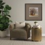 70777 - Satima White Marble w/ Gold Metal Round Fluted Accent Table