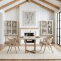 69563-AB - Faye 48" Round Dining Table | Beige Wood & Antique Gold Metal | Seats 4