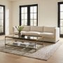 69783 - Trey 56.0L x 32.0W x 17.0H Gold Metal W/Glass Coffee table