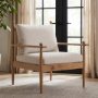 71178 - Danni Beige Fabric Beech Wood Framed Accent Lounge Chair