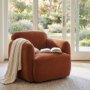 71197 - Saga Stonewashed Rust Chenille Fabric Upholstered Chair