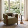 71731 - Margaux Olive Fabric Open Back Barrel Accent Chair