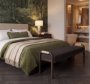 71735 - Freya Upholstered Bench | Charcoal Fabric | Brown Wood Frame