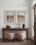 71737 - Siren Sienna Fabric w/ Brown Ash Wood Round Accent Stool