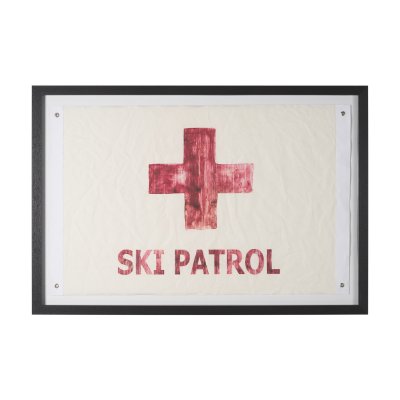 16361 - Ski Patrol by Mercana Studio Hand-Embellished Textured Framed Artwork Matted under Glass