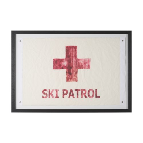 16361 - Ski Patrol by Mercana Studio Hand-Embellished Textured Framed Artwork Matted under Glass