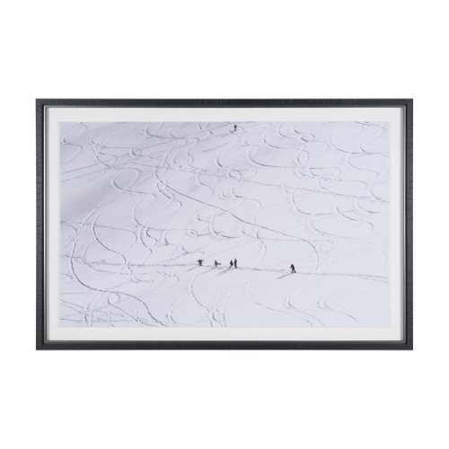 16383 - Skiers on Winter Slope by Anita Palceska Textured Framed Photo Print Matted under Glass