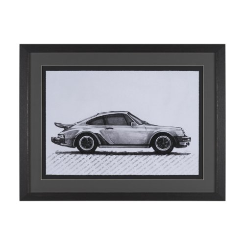 16426 - 1975 911 Turbo by Mercana Studio Textured Framed Artwork Matted under Glass