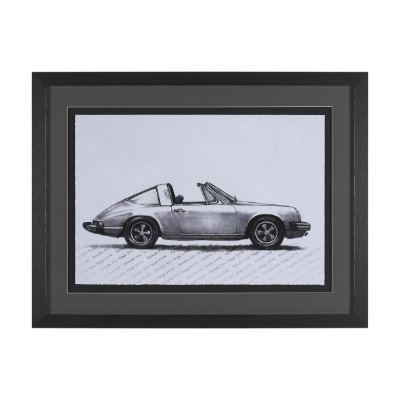 16427 - 1974 911 Targa by Mercana Studio Textured Framed Artwork Matted under Glass