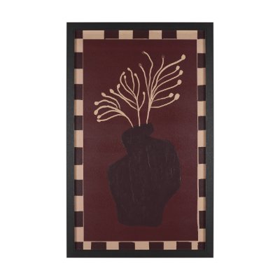 16432 - Minimalist Vase Plant by The Art Concept  Hand-Embellished Textured Framed Artwork Matted