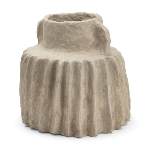 71560 - Jiya 12" Natural Ardi Paper Mache Double Handle Pot