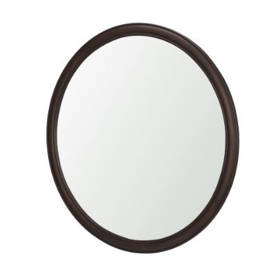 71601 - Bramwell 48" Dark Brown Wood Framed Heritage Round Wall Mirror