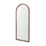 71602 - Durham Medium Brown Wood Framed Arched Floor Mirror
