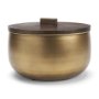 71639 - Voss Brass Metal w/ Dark Wood Lid Canister
