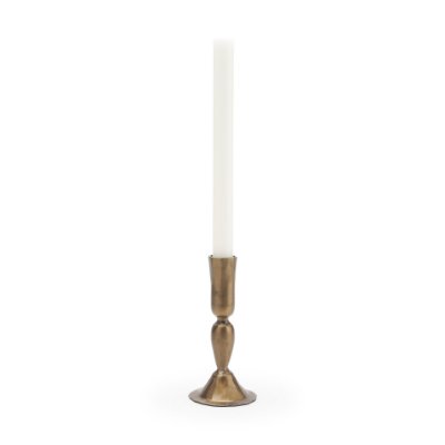 71641 - Whitlock Small Antique Brass Metal Taper Candle Holder