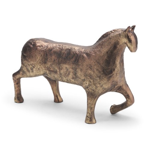 71643 - Marengo Antiqued Brass Metal Decorative Horse Object