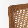69349V - Clara Cane Back Dining Side Chair | Cream Fabric w/ Brown Wood