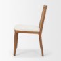69349V - Clara Cane Back Dining Side Chair | Cream Fabric w/ Brown Wood