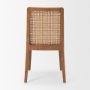 69349V - Clara Cane Back Dining Side Chair | Cream Fabric w/ Brown Wood