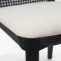 69350V - Clara Cane Back Dining Side Chair | Cream Fabric w/ Black Wood
