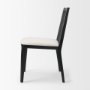 69350V - Clara Cane Back Dining Side Chair | Cream Fabric w/ Black Wood