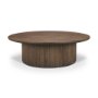 69877 - Terra 48L x 48W x 15H Dark Brown Wood Round Fluted Coffee Table