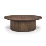 69877 - Terra 48L x 48W x 15H Dark Brown Wood Round Fluted Coffee Table