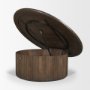 69877 - Terra 48L x 48W x 15H Dark Brown Wood Round Fluted Coffee Table