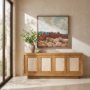 71382 - Valterra Light Brown Wood w/ Travertine 4 Door Sideboard