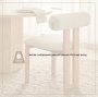 71259 - Tribeca Open Back Dining Side Chair | Cream Chenille w/ Brown Wood