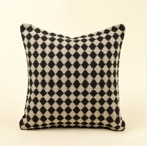 IN8198-C - 20x20 Check Weave Pillow, Black