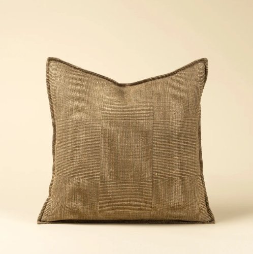IN9637-C - 20x20 Patch Weave Linen Pillow, Olive
