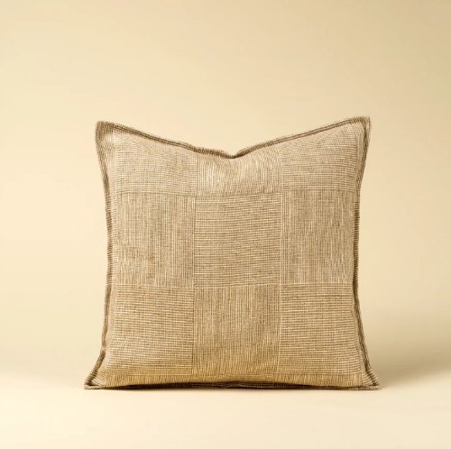 IN9638-C - 20x20 Patch Weave Linen Pillow, Ivory 