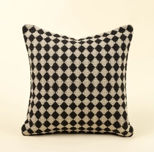 IN8198 - 20x20 Check Weave Pillow, Black
