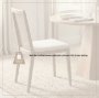 69349V - Clara Cane Back Dining Side Chair | Cream Fabric w/ Brown Wood