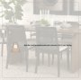 69350V - Clara Cane Back Dining Side Chair | Cream Fabric w/ Black Wood