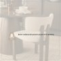 71249 - Soho Open Back Dining Side Chair | Cream Chenille w/ Dark Brown Wood