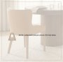 71253 - Nolan Wingback Dining Side Chair | Tan Leather w/ Tapered Wood