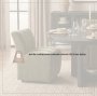 71276 - Wilkins Barrel Back Dining Arm Chair | Moss Olive Fabric w/ Wood