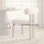 71314 - Tribeca Open Back Dining Side Chair | Cream Fabric w/ Dark Brown Wood