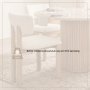 71318 - Soho Open Back Dining Side Chair | Cream Fabric w/ Light Brown Wood