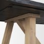 70558-AB - Rialto 96"L x 42"W Trestle Dining Table | Modern | Black-Brown Wood & Light Brown Wood | Seats 8