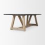 70558-AB - Rialto 96"L x 42"W Trestle Dining Table | Modern | Black-Brown Wood & Light Brown Wood | Seats 8